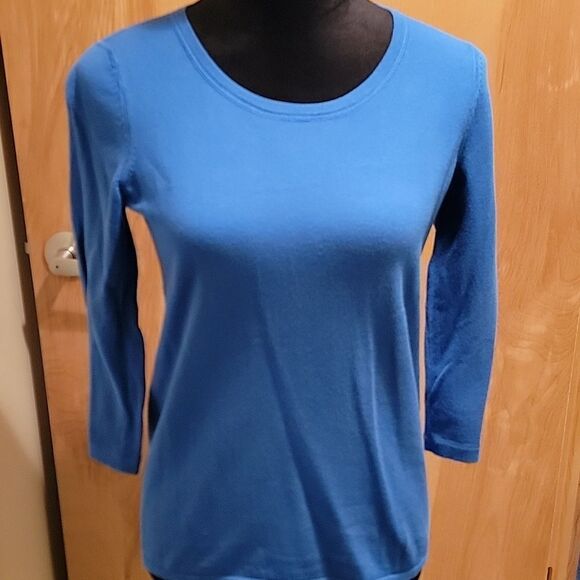 Belford Pima cotton royal blue 3/4 sleeve - Picture 1 of 8